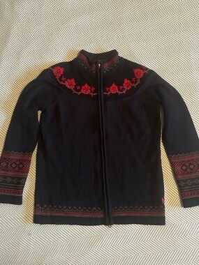 Dale of Norway Black and Red Women’s Size Large Zip Up Sweater